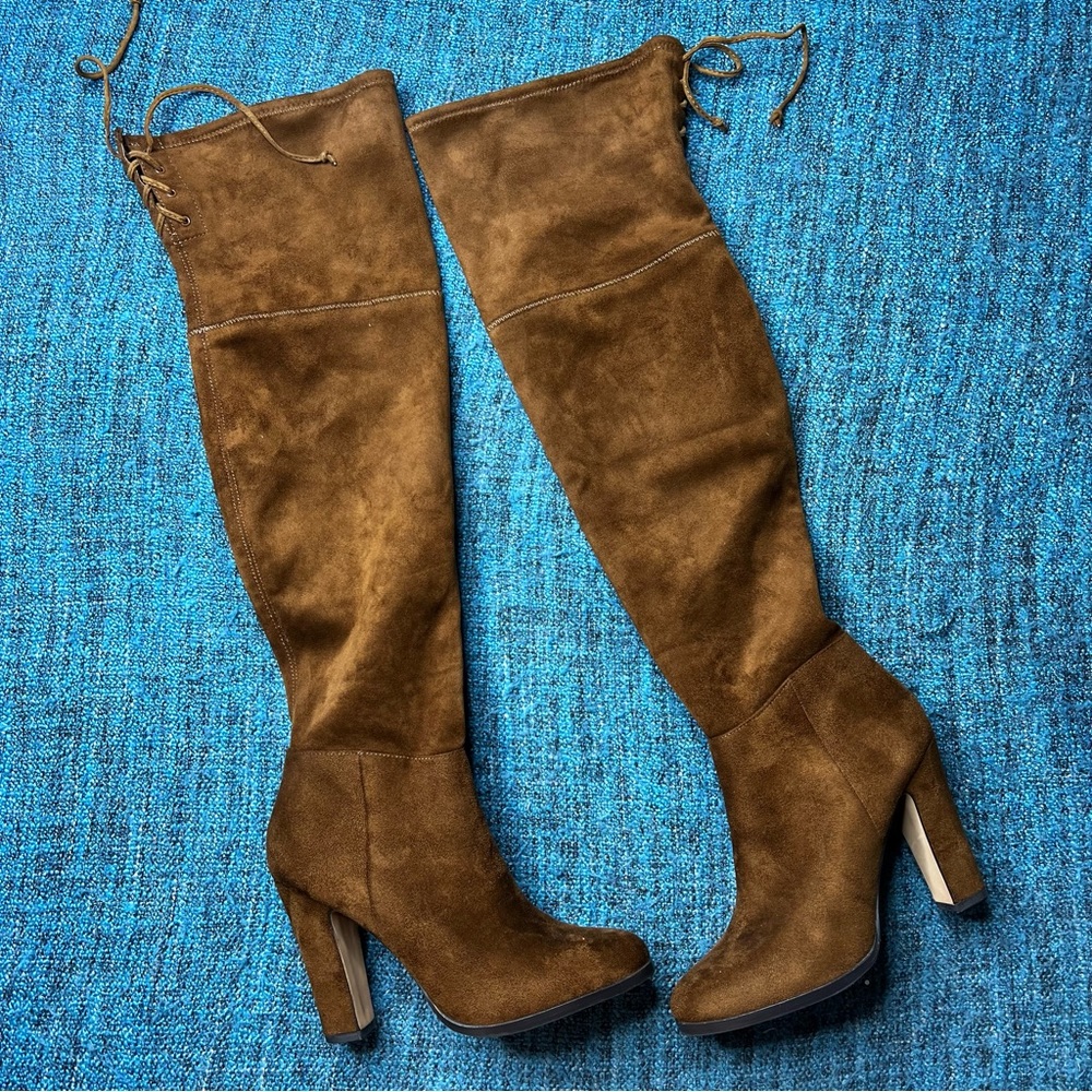 Vince Camuto Cheera Over The Knee Heeled Boots in Brown Womens Size 8 Tall Boots